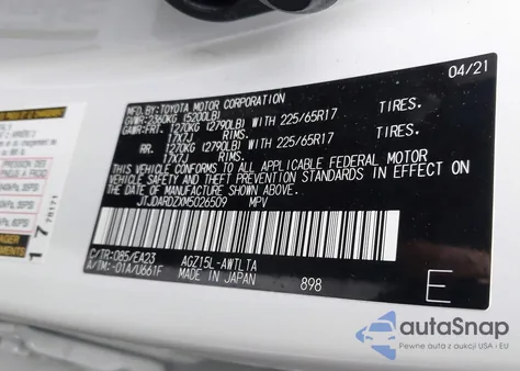 2021 Lexus Nx 300 z USA, uszkodzony, nr VIN JTJDARDZXM5026509